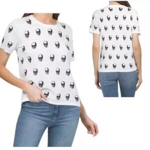 🖤 Skull Cashmere White Skull Print Tee - Size M